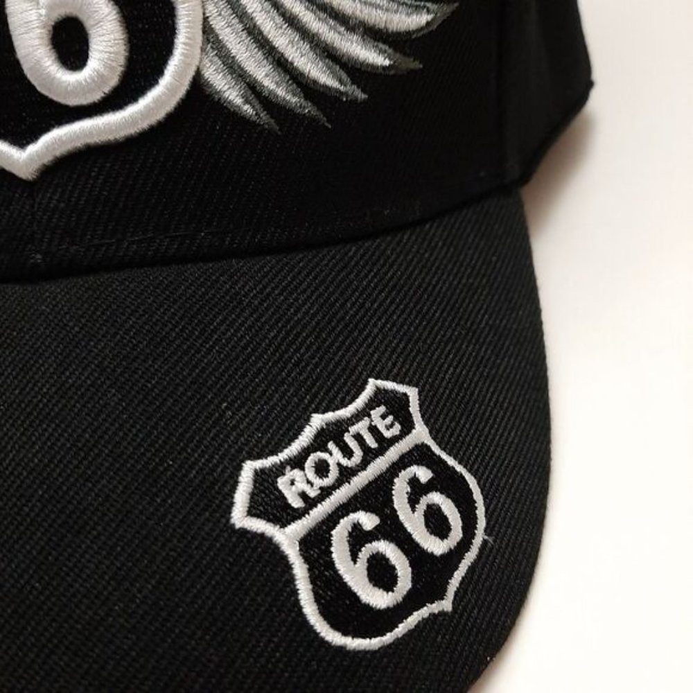 ROUTE 66 by Joycap Classic Baseball Ball Hat Adjustable Back B&W OS - Picture 4 of 13
